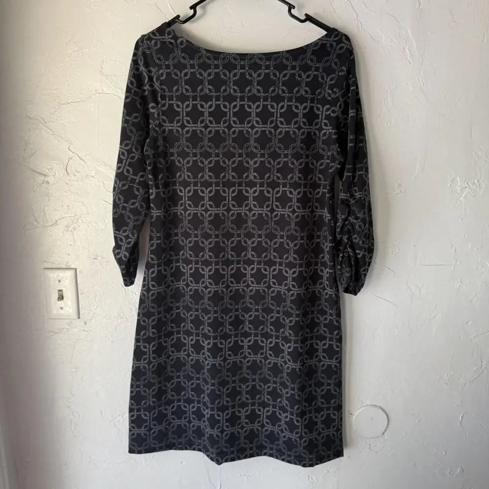 Soybu Dress‎ Womens Medium Geometric Pattern 3/4 Sleeve Pullover Stretch Casual